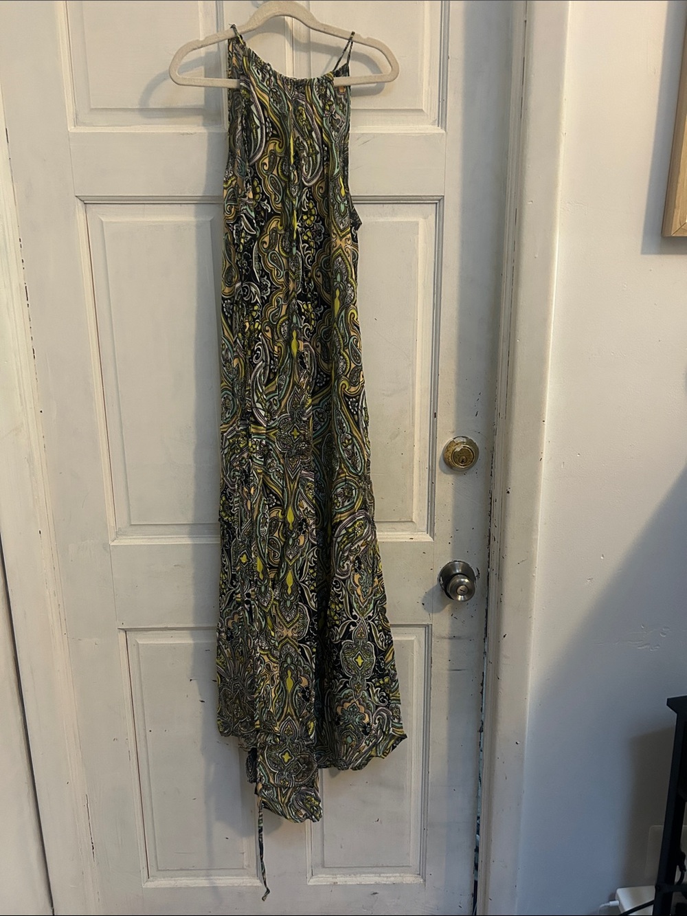 Miss Selfridge Paisley Halter Maxi Dress in Yellow, Green and Black